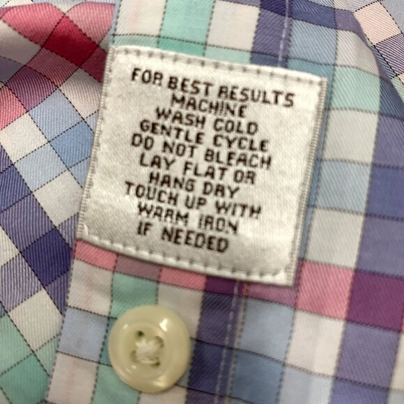 Peter Millar Crown Ease Button Down Casual Shirt Mens L Multicolor Check Plaid - Picture 6 of 8